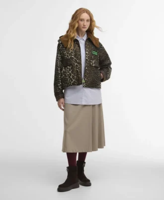Barbour x GANNI Wachs-Anorak mit Leopardenmuster