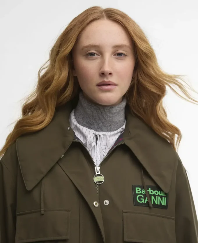 Barbour x GANNI Wasserdichte Parka-Jacke