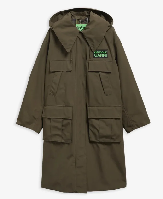 Barbour x GANNI Wasserdichte Parka-Jacke
