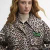 Barbour x GANNI Wasserdichte Parka-Jacke mit Leopardenmuster
