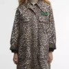 Barbour x GANNI Wasserdichte Parka-Jacke mit Leopardenmuster
