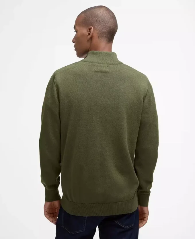 Baumwollpullover mit halbem Reißverschluss