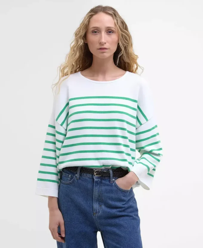 Kayleigh gestreifter Pullover mit Rundhalsausschnitt Kayleigh gestreifter Pullover mit Rundhalsausschnitt