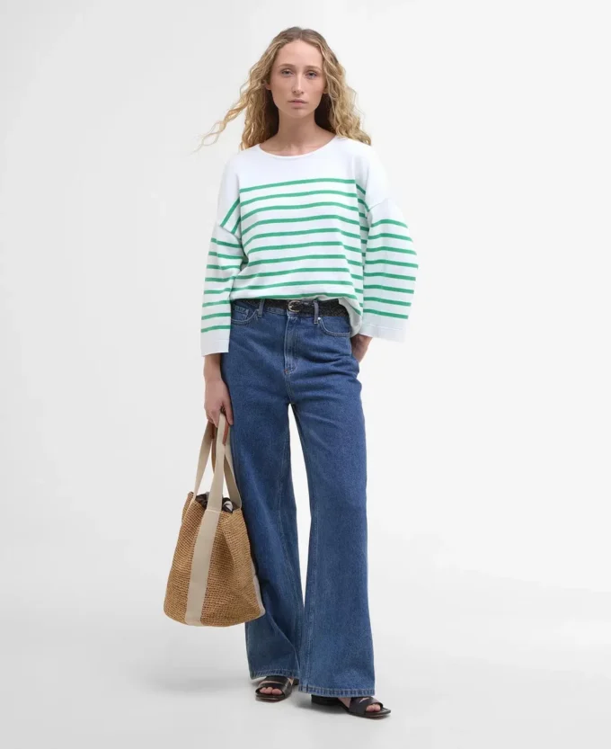 Kayleigh gestreifter Pullover mit Rundhalsausschnitt Kayleigh gestreifter Pullover mit Rundhalsausschnitt