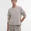 Marine-Pullover mit Rundhalsausschnitt