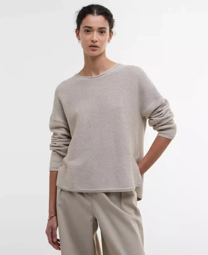 Marine-Pullover mit Rundhalsausschnitt