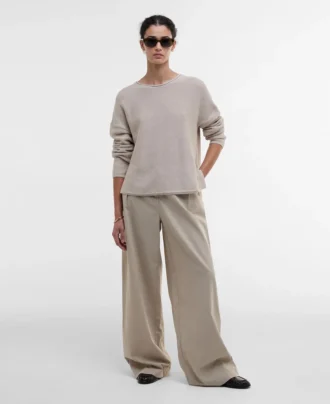 Marine-Pullover mit Rundhalsausschnitt