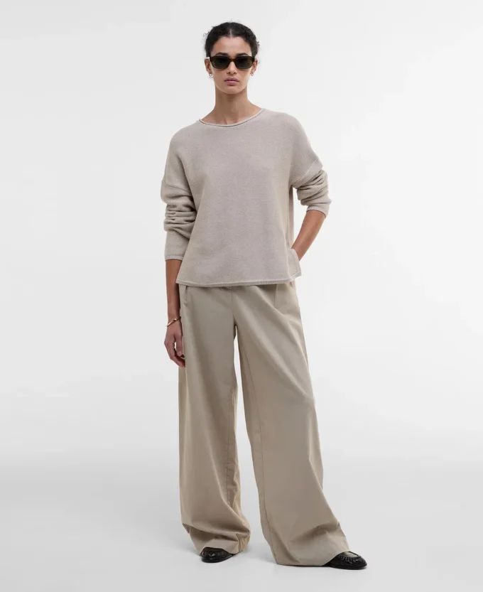 Marine-Pullover mit Rundhalsausschnitt