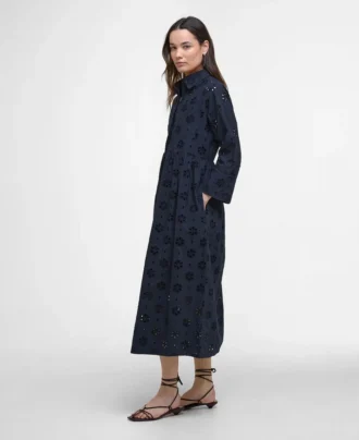 Melissa Midi-Kleid mit englischer Stickerei